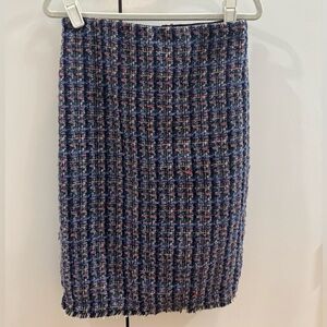 Ann Taylor Petite Fringe Tweed Pencil Skirt
